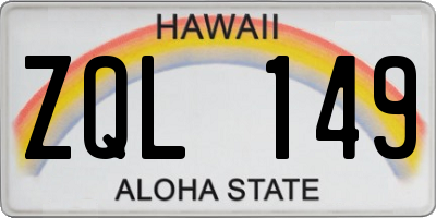 HI license plate ZQL149