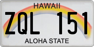 HI license plate ZQL151
