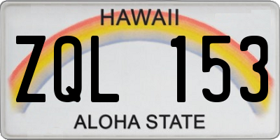 HI license plate ZQL153