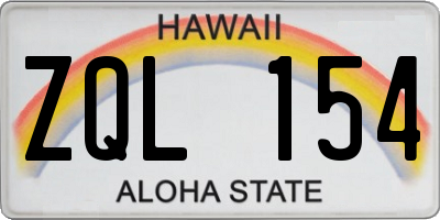 HI license plate ZQL154