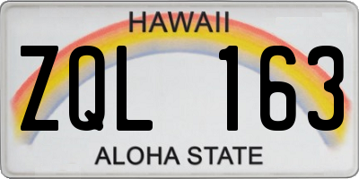 HI license plate ZQL163