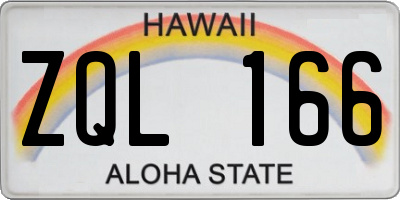HI license plate ZQL166