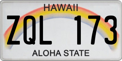 HI license plate ZQL173