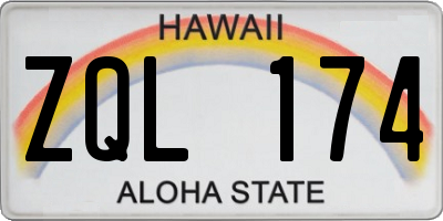 HI license plate ZQL174