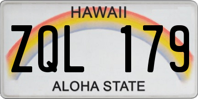 HI license plate ZQL179