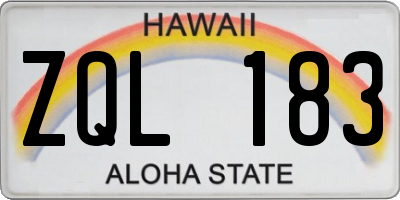 HI license plate ZQL183