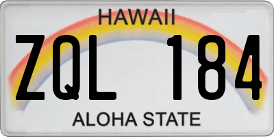 HI license plate ZQL184