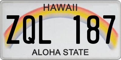 HI license plate ZQL187