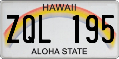 HI license plate ZQL195