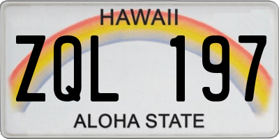 HI license plate ZQL197