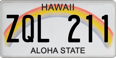 HI license plate ZQL211