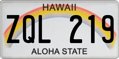HI license plate ZQL219