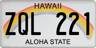 HI license plate ZQL221