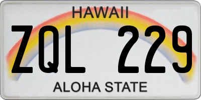 HI license plate ZQL229