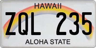 HI license plate ZQL235