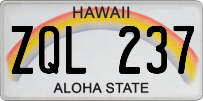 HI license plate ZQL237
