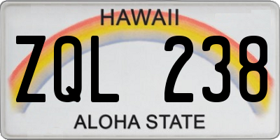 HI license plate ZQL238