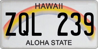 HI license plate ZQL239