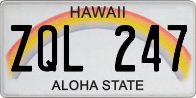 HI license plate ZQL247