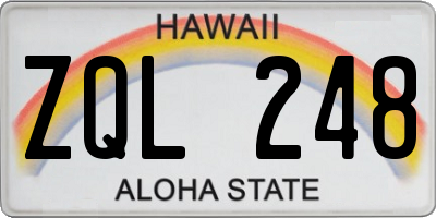 HI license plate ZQL248