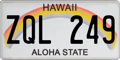 HI license plate ZQL249
