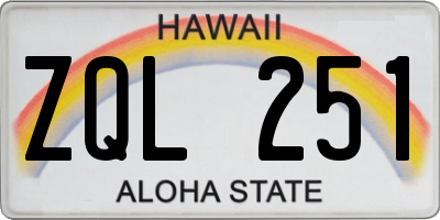 HI license plate ZQL251