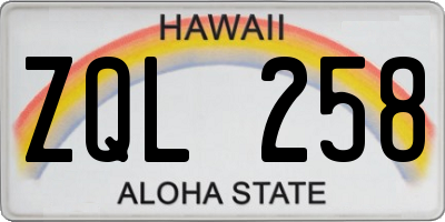 HI license plate ZQL258