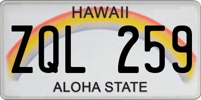 HI license plate ZQL259