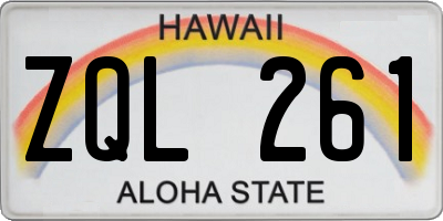 HI license plate ZQL261