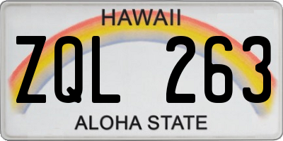 HI license plate ZQL263