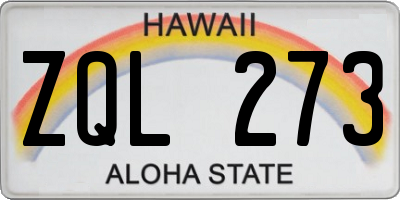 HI license plate ZQL273