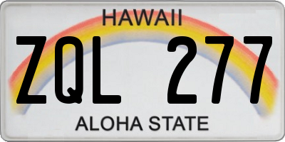HI license plate ZQL277