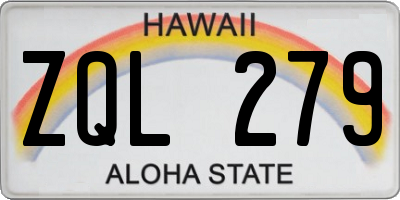 HI license plate ZQL279