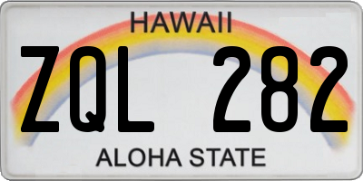 HI license plate ZQL282