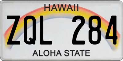 HI license plate ZQL284