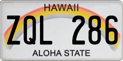 HI license plate ZQL286