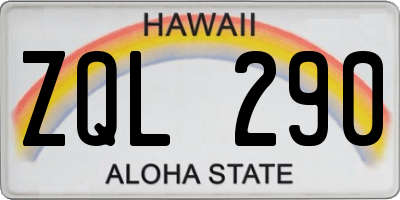 HI license plate ZQL290