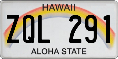 HI license plate ZQL291