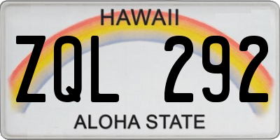 HI license plate ZQL292