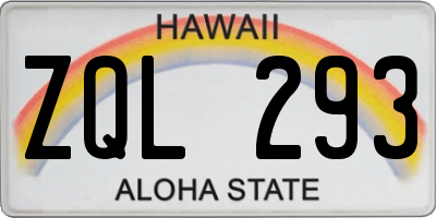 HI license plate ZQL293