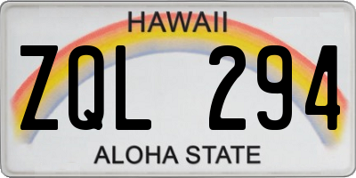 HI license plate ZQL294