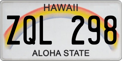 HI license plate ZQL298