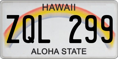 HI license plate ZQL299