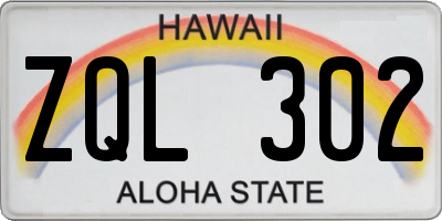 HI license plate ZQL302