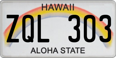 HI license plate ZQL303