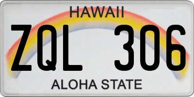 HI license plate ZQL306