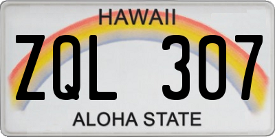 HI license plate ZQL307