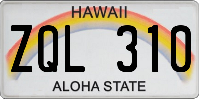 HI license plate ZQL310