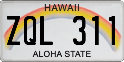 HI license plate ZQL311