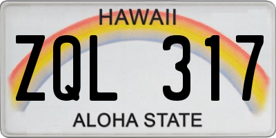 HI license plate ZQL317